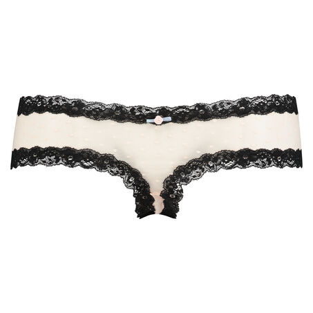 Slip br&eacute;silien V-shape mesh, Noir