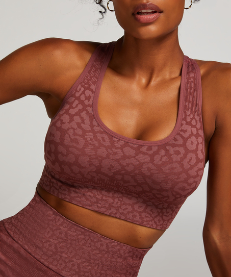 HKMX Soutien-gorge de sport sans couture, Rose