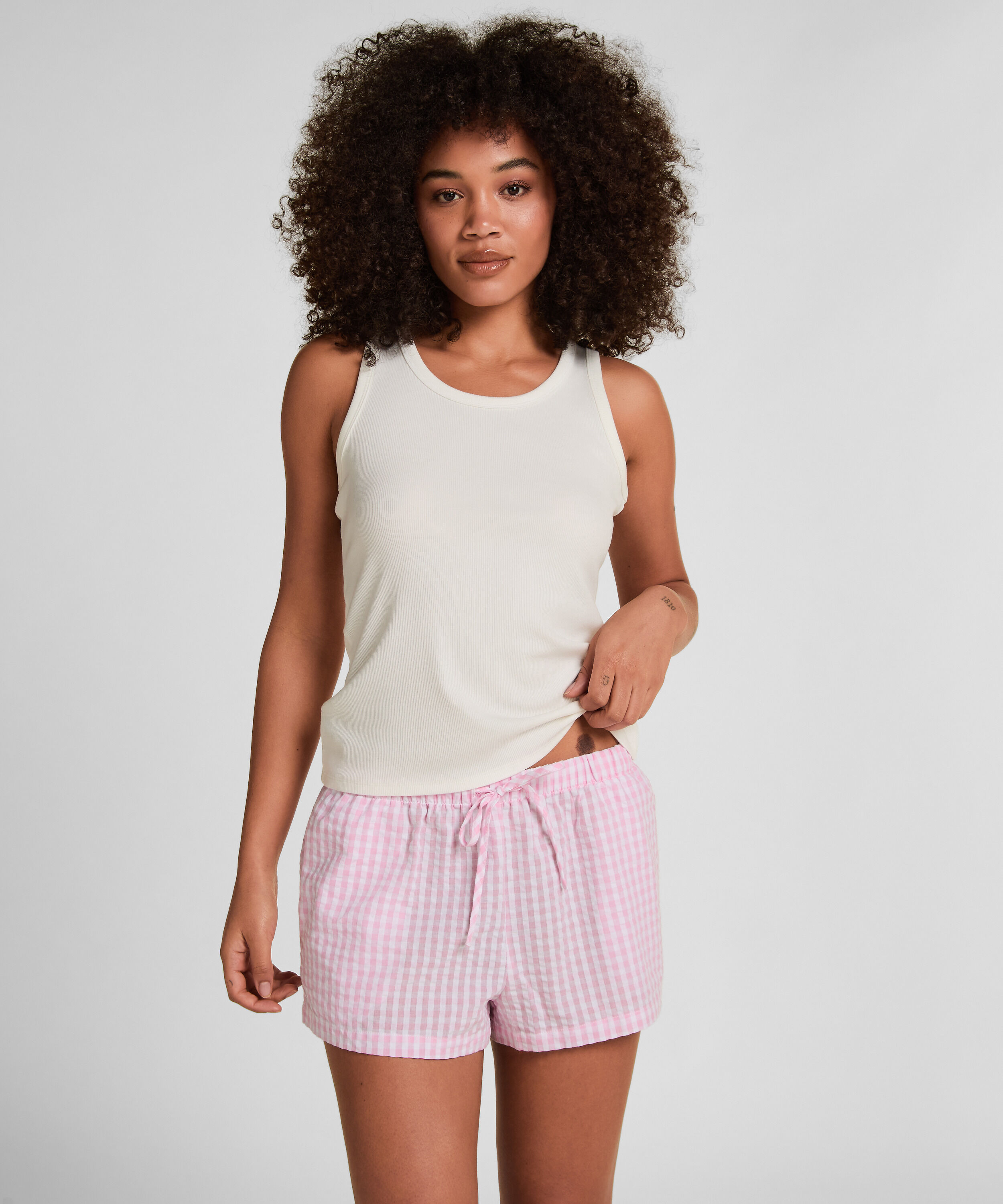 Short Seersucker, Rose Short Seersucker, Rose