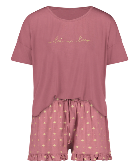 Ensemble de pyjama court, Rose