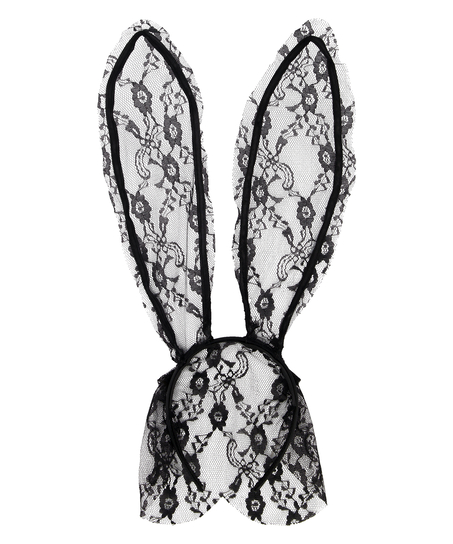 Serre-t&ecirc;te en dentelle Bunny, Noir