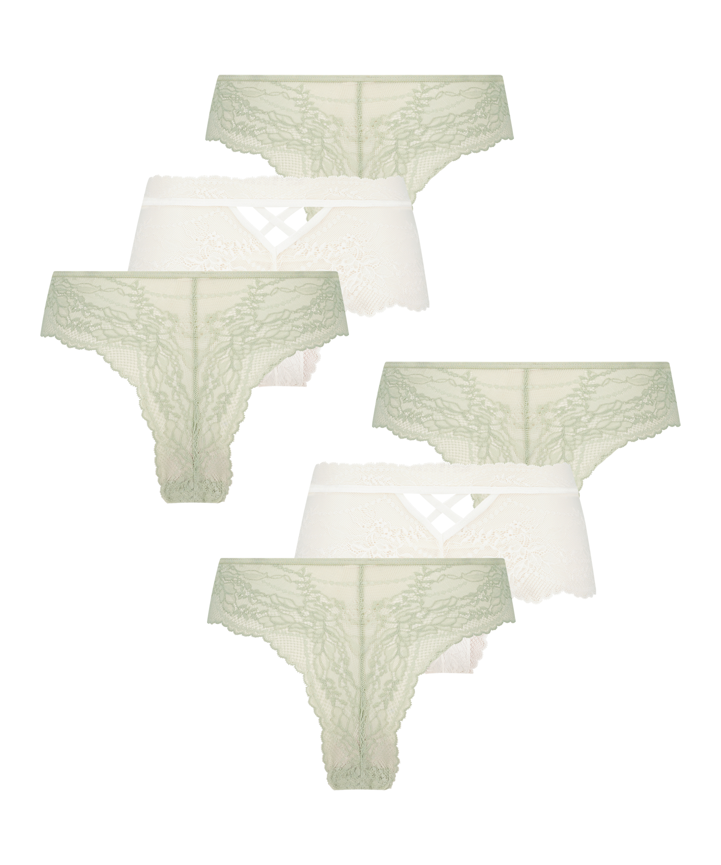 Lot de 6 boxers Vikki, Blanc, main