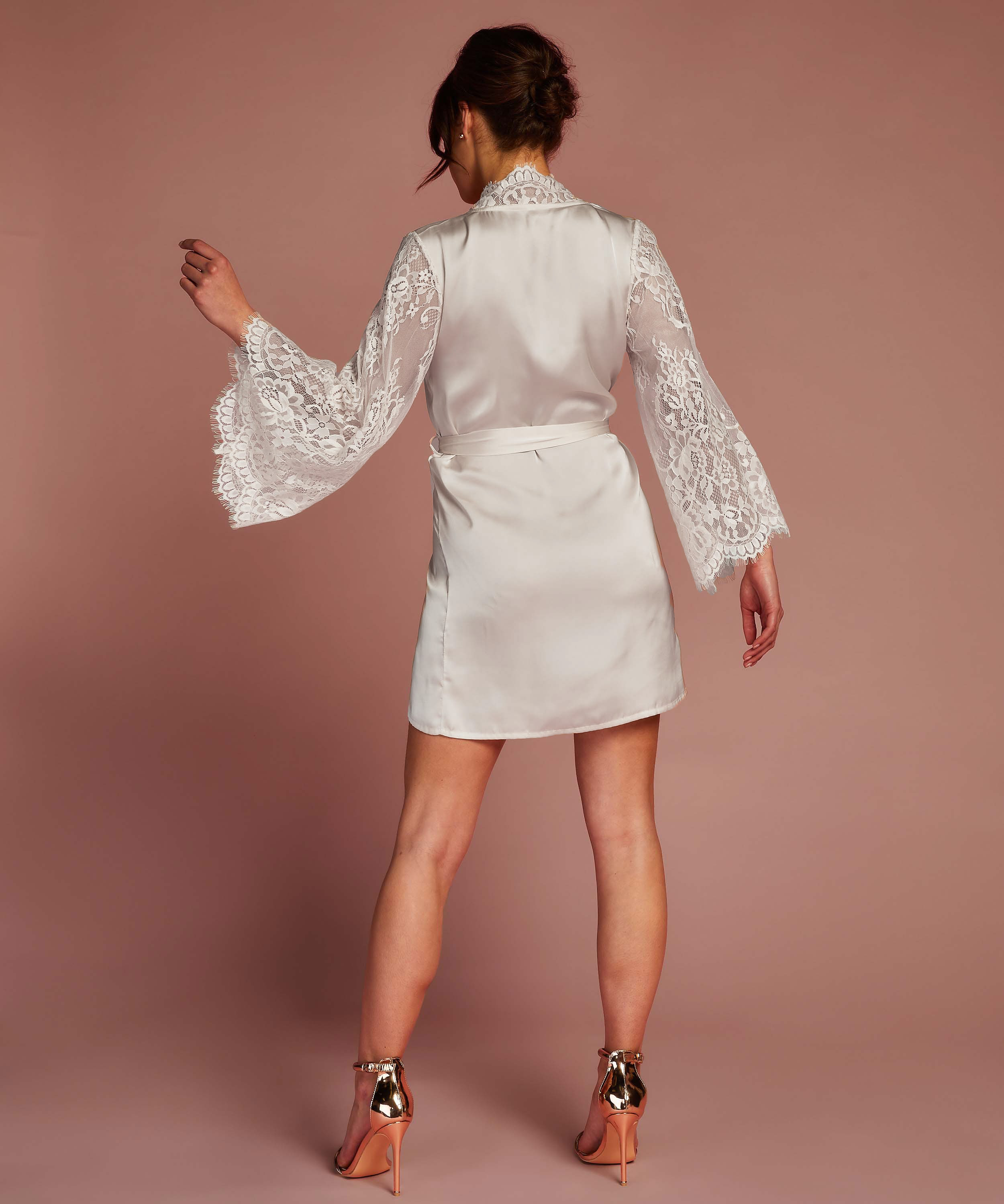 Kimono All Over Lace, Blanc, main