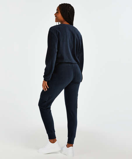 Petite Jogger Velours, Bleu