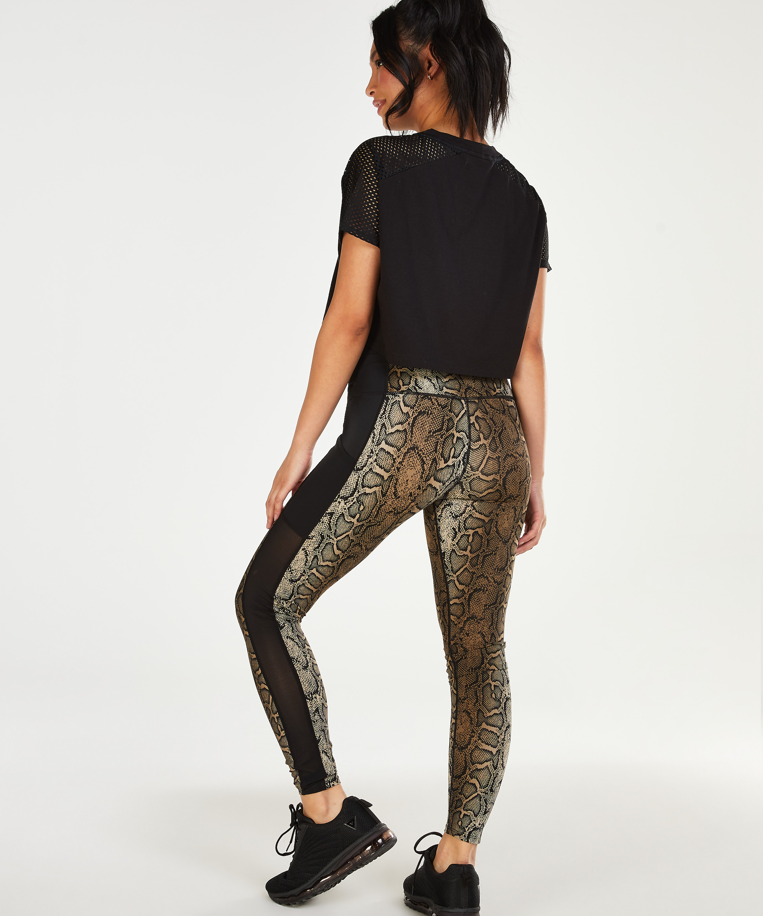 Crop Top Mesh HKMX, Noir, main