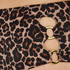Bas de bikini coquin taille haute Leopard, Beige