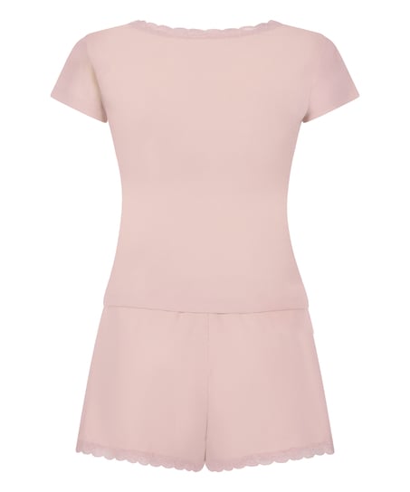 Pyjama dentelle c&ocirc;tel&eacute;, Rose