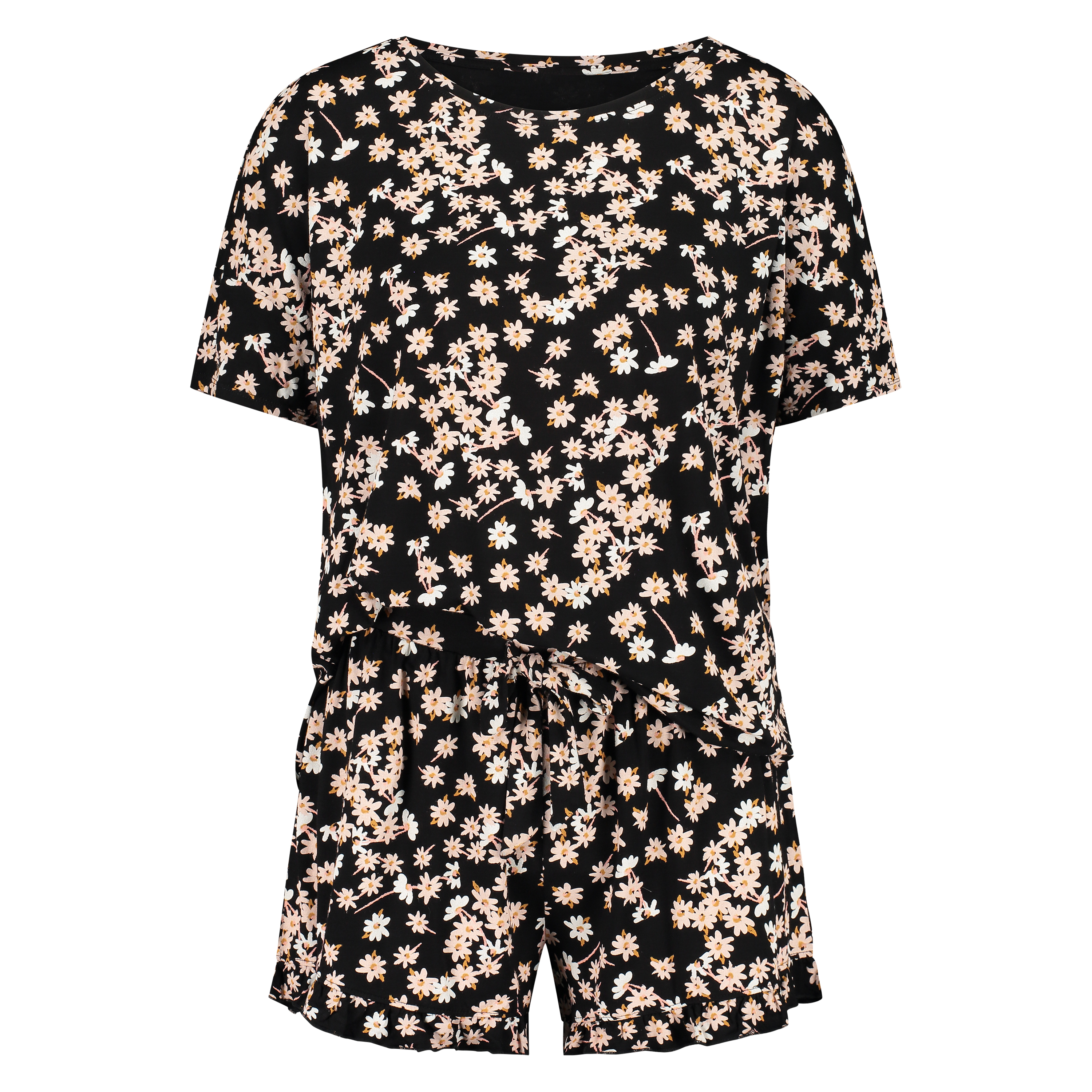 Ensemble de pyjama court, Noir, main