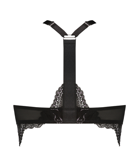 Soutien-gorge pigeonnant Donna Sparkle à armature longue et rembourrée, Noir