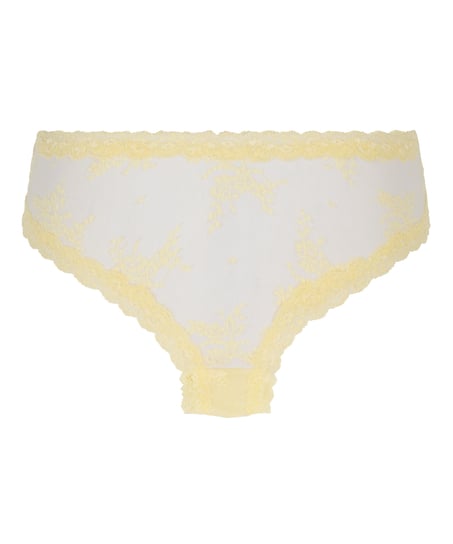 Slip brésilien V-shape mesh, Jaune
