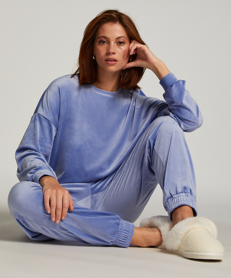 Pantalon de jogging Velours, Bleu