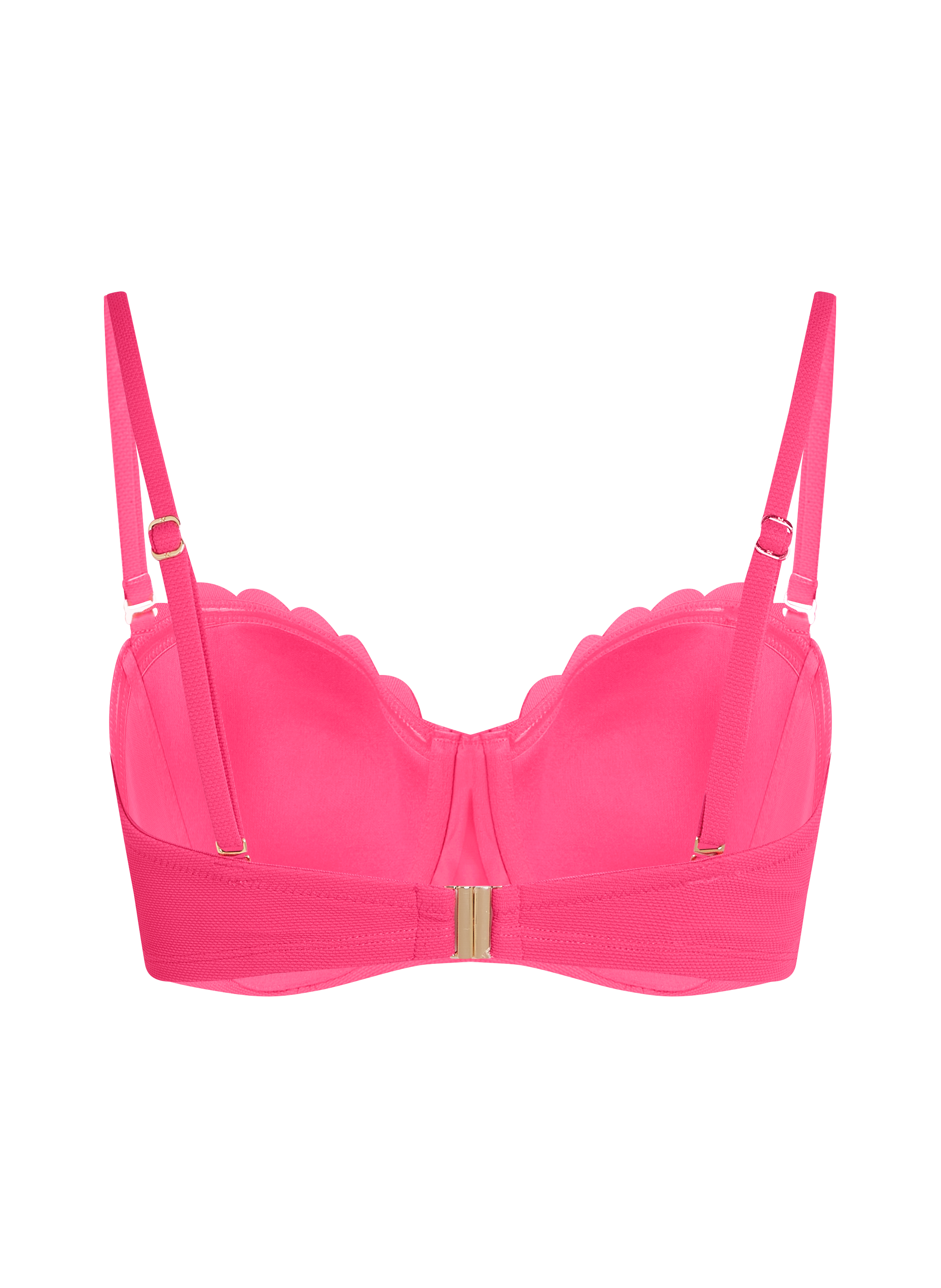 Haut de bikini sans bretelles préformé à armatures Scallop Taille E +, Rose, main
