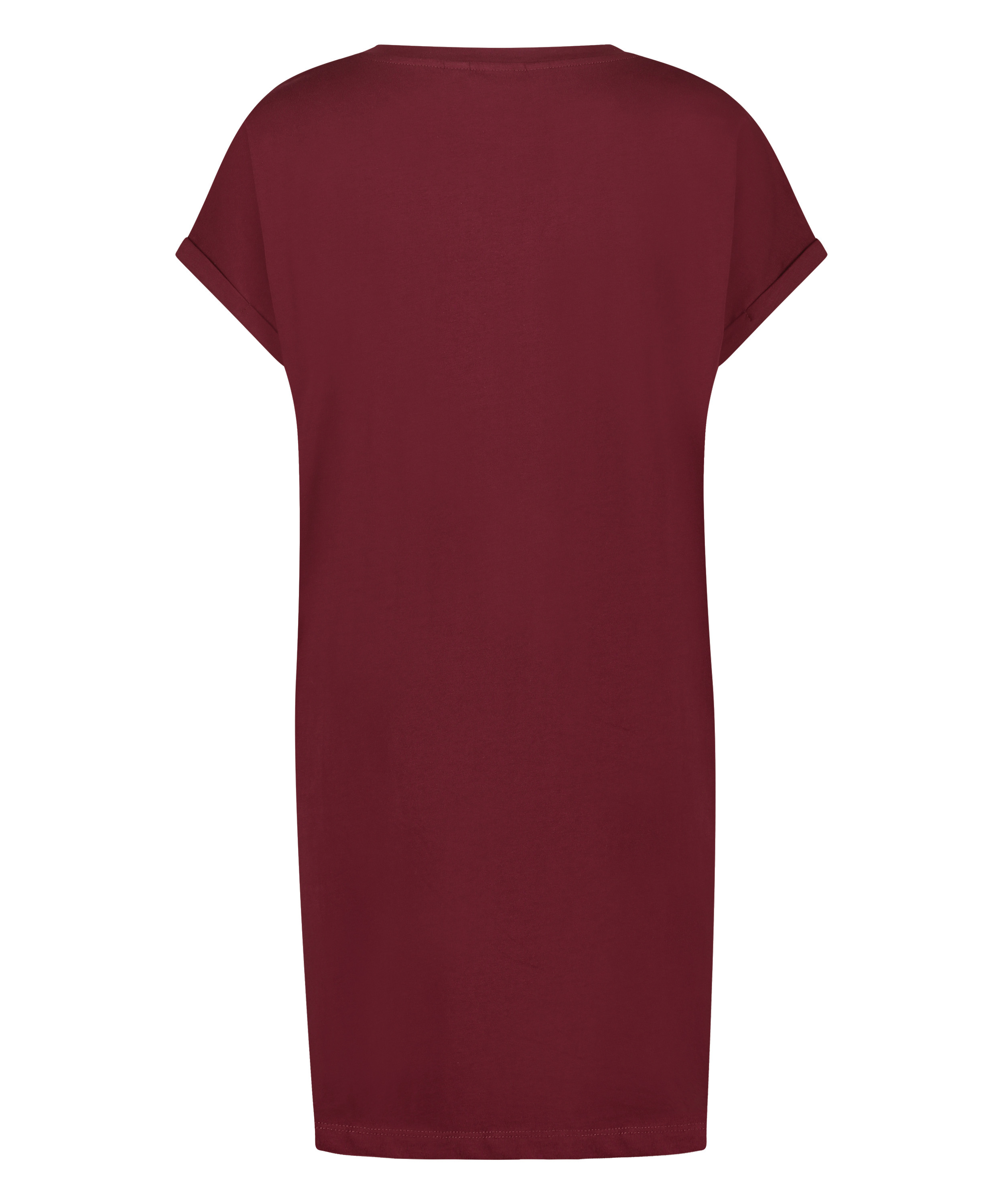 Chemise de nuit col rond, Rouge, main