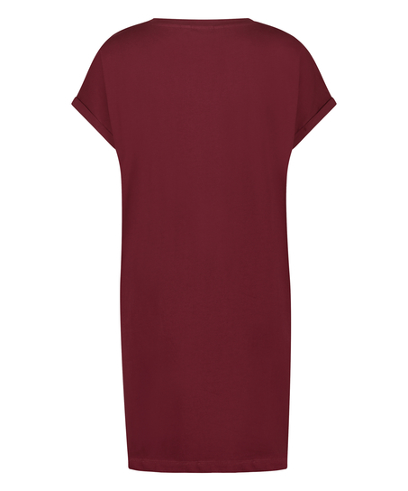 Chemise de nuit col rond, Rouge