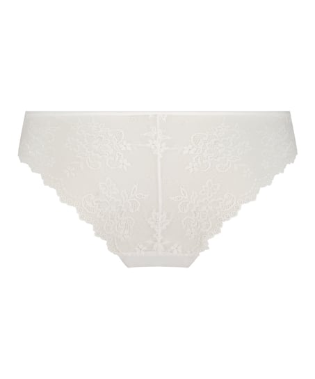 Slip brésilien Invisible Lace Back, Blanc