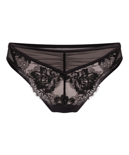 Culotte brésilienne jambe haute Cynthia, Noir
