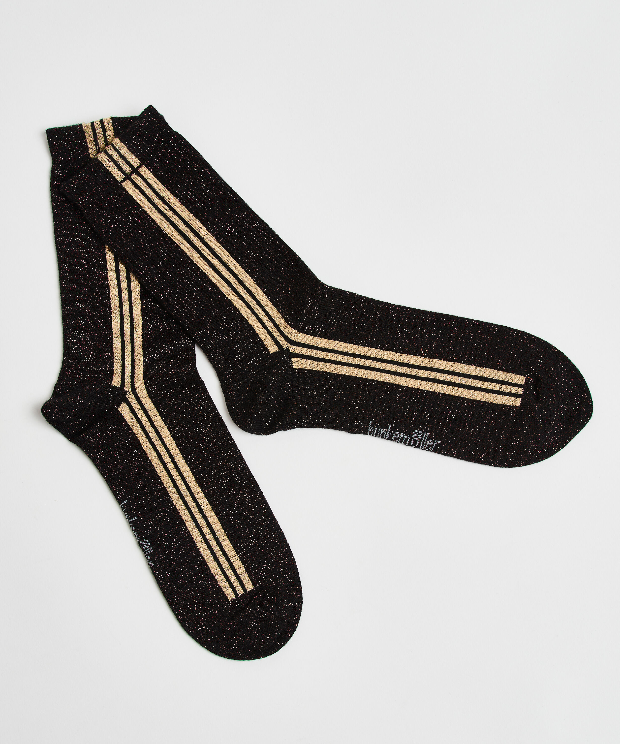 1 paire de chaussettes &agrave; paillettes, Noir