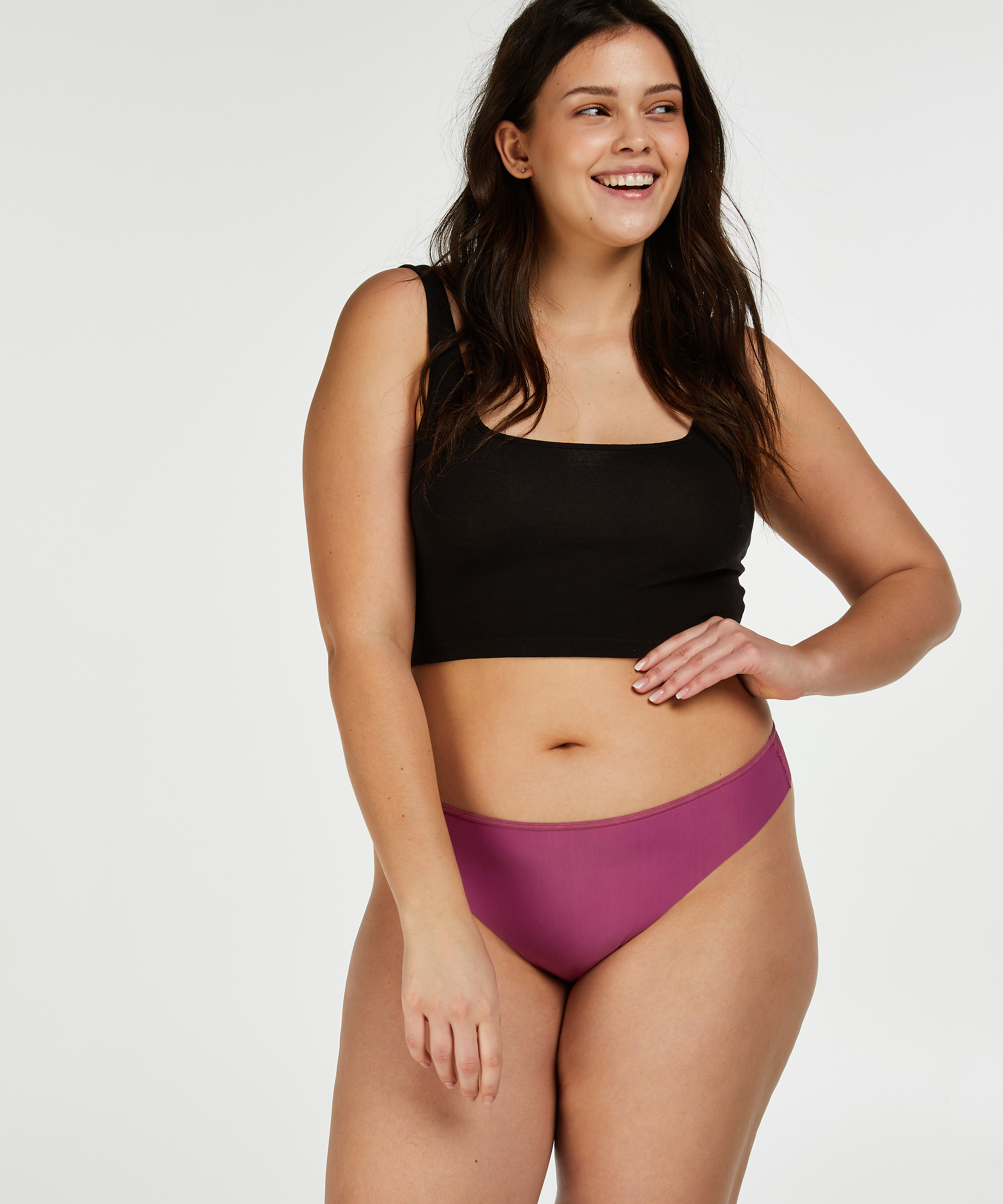 String invisible avec marque, Rose, main