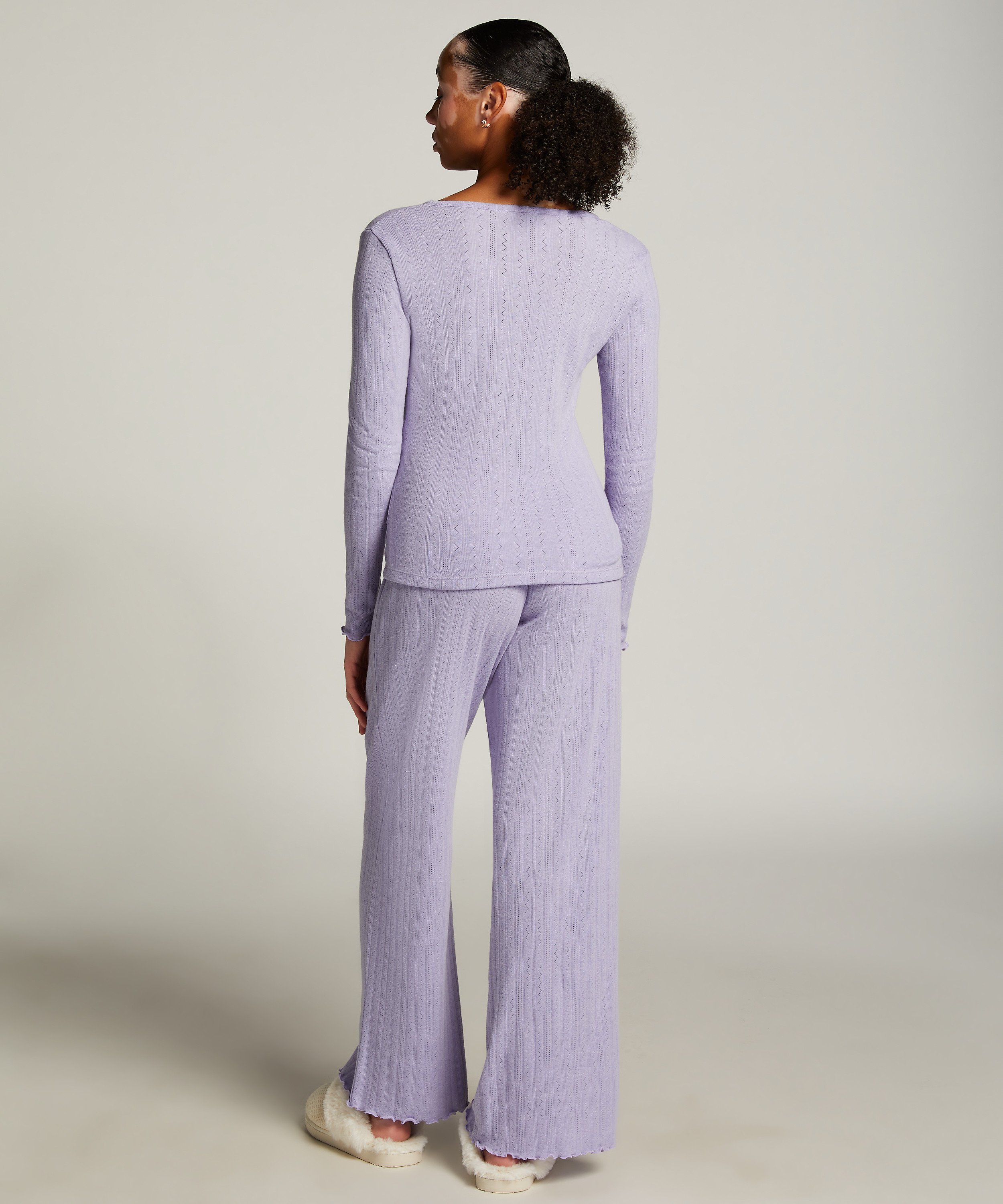 Pantalon de pyjama Pointelle, Violet, main