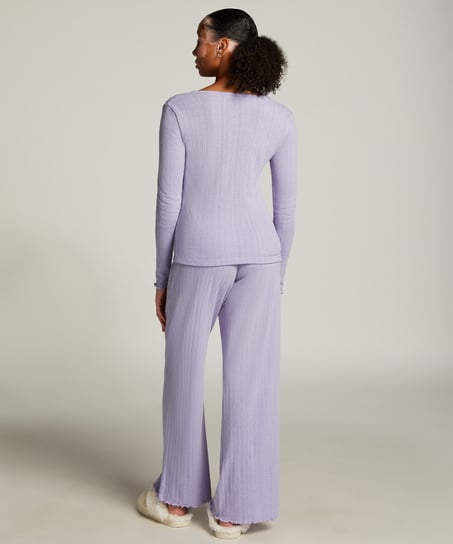 Pantalon de pyjama Pointelle, Violet