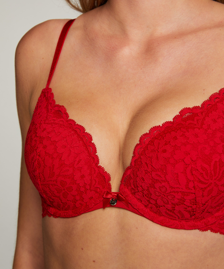 Soutien-gorge push-up à armatures rembourré Rose, Rouge