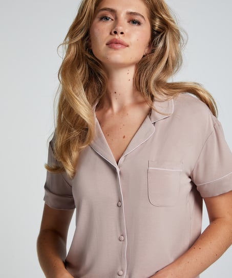 Veste &agrave; manches courtes en jersey Essential, Beige