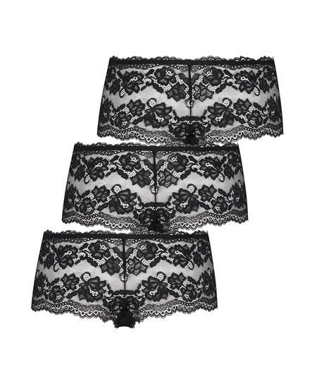 Lot de 3 boxers Sienna, Noir