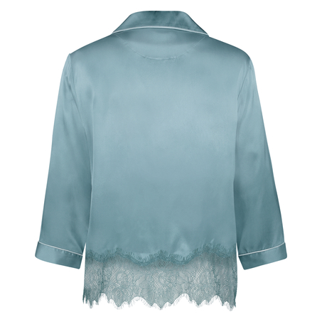 Veste de pyjama en soie, Bleu