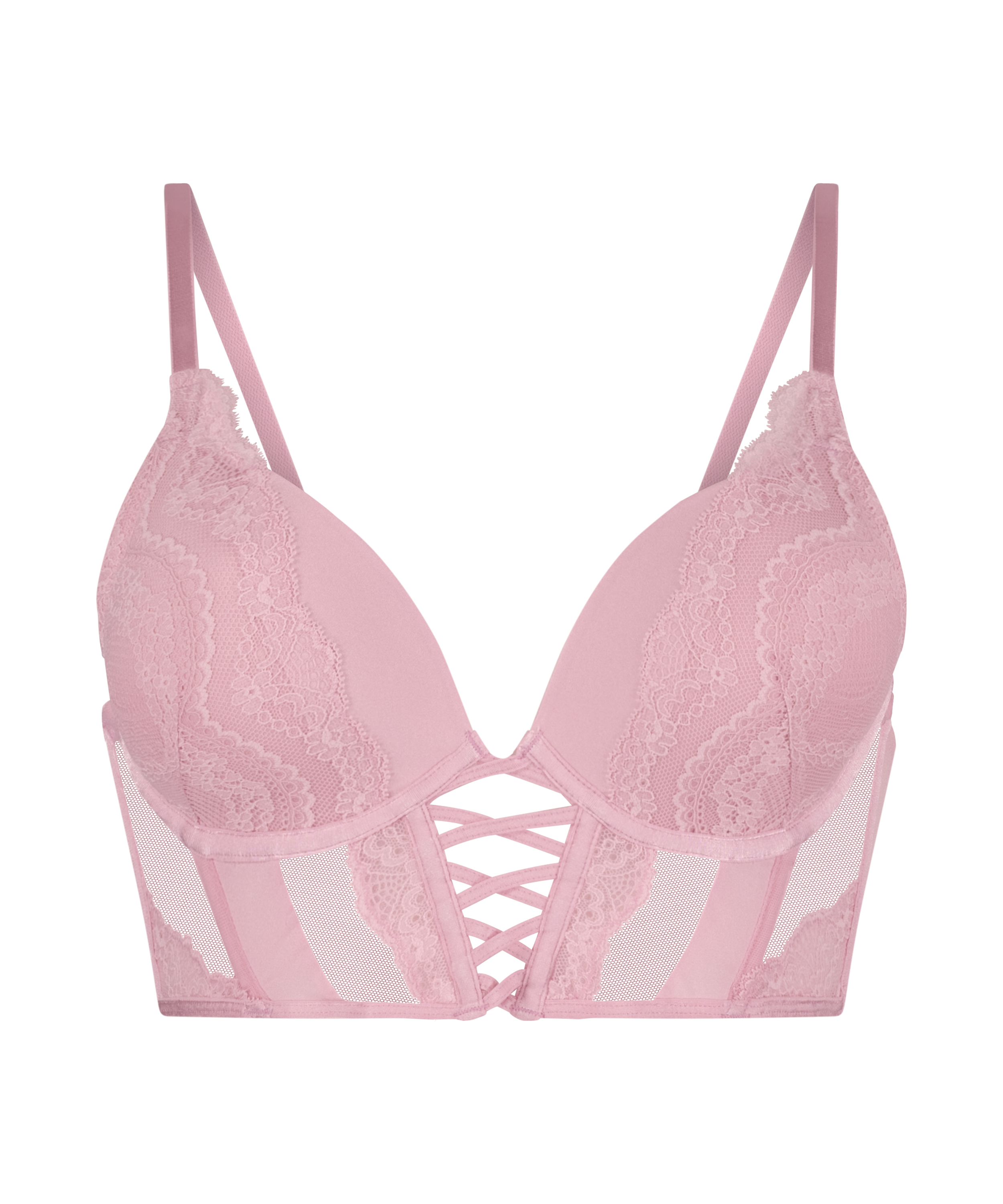 Soutien-gorge Push-Up rembourré à armatures longline Selina, Rose, main