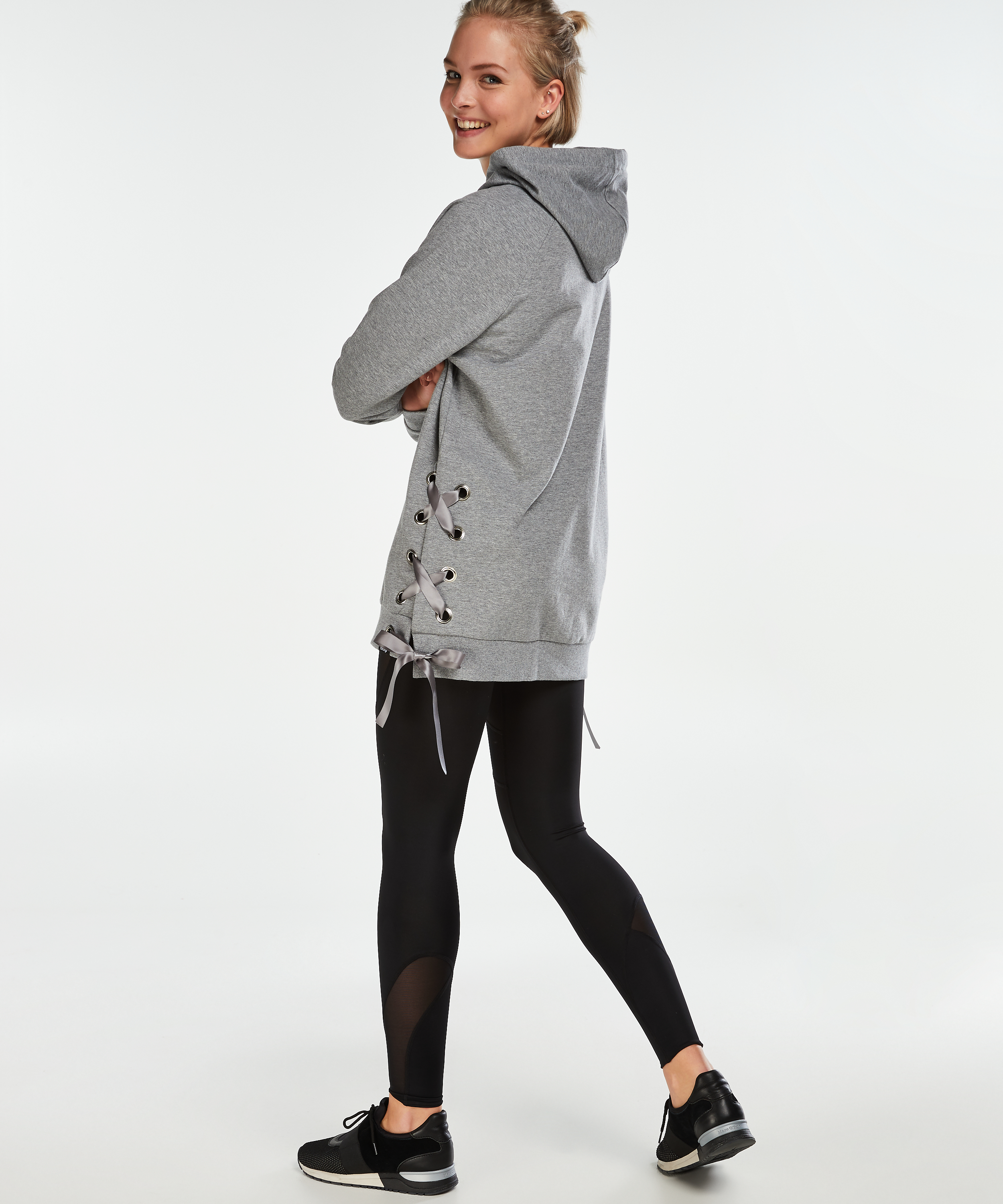 Sweat HKMX lacé, Gris, main