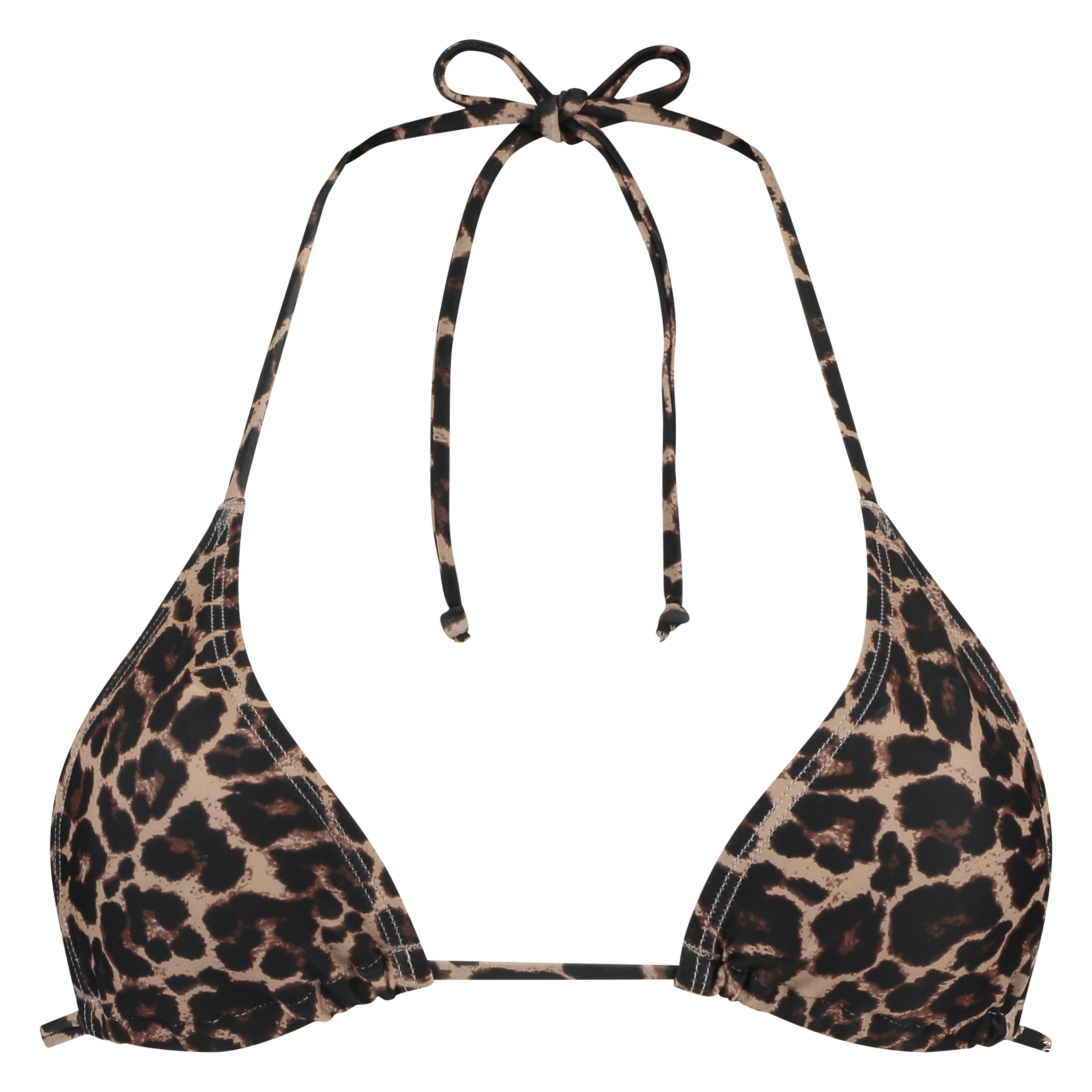 Top de bikini triangle mini Léopard, Marron, main