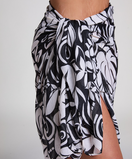 Paréo longueur midi Mauritius, Noir