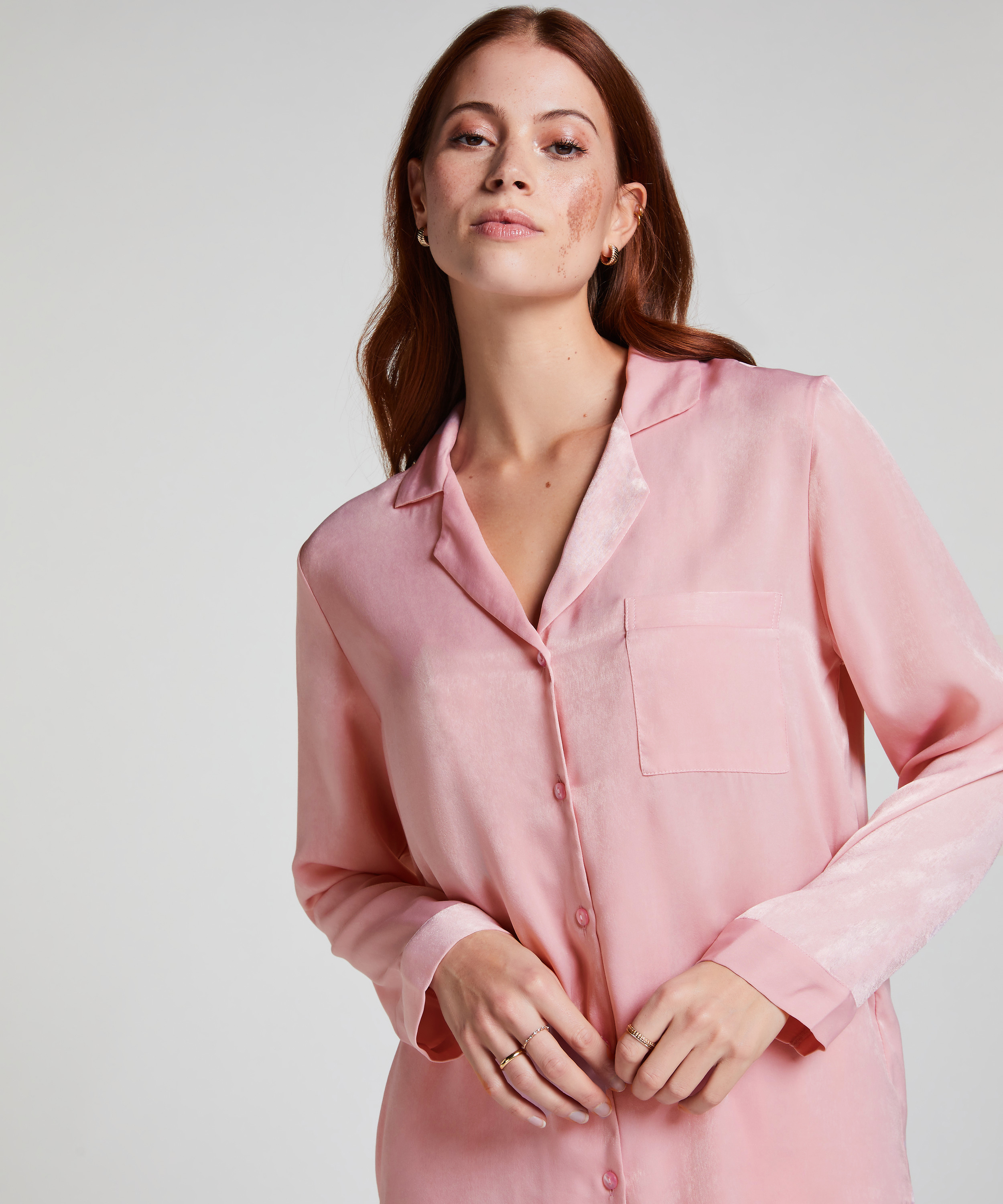 Veste à manches longues Satin, Rose, main