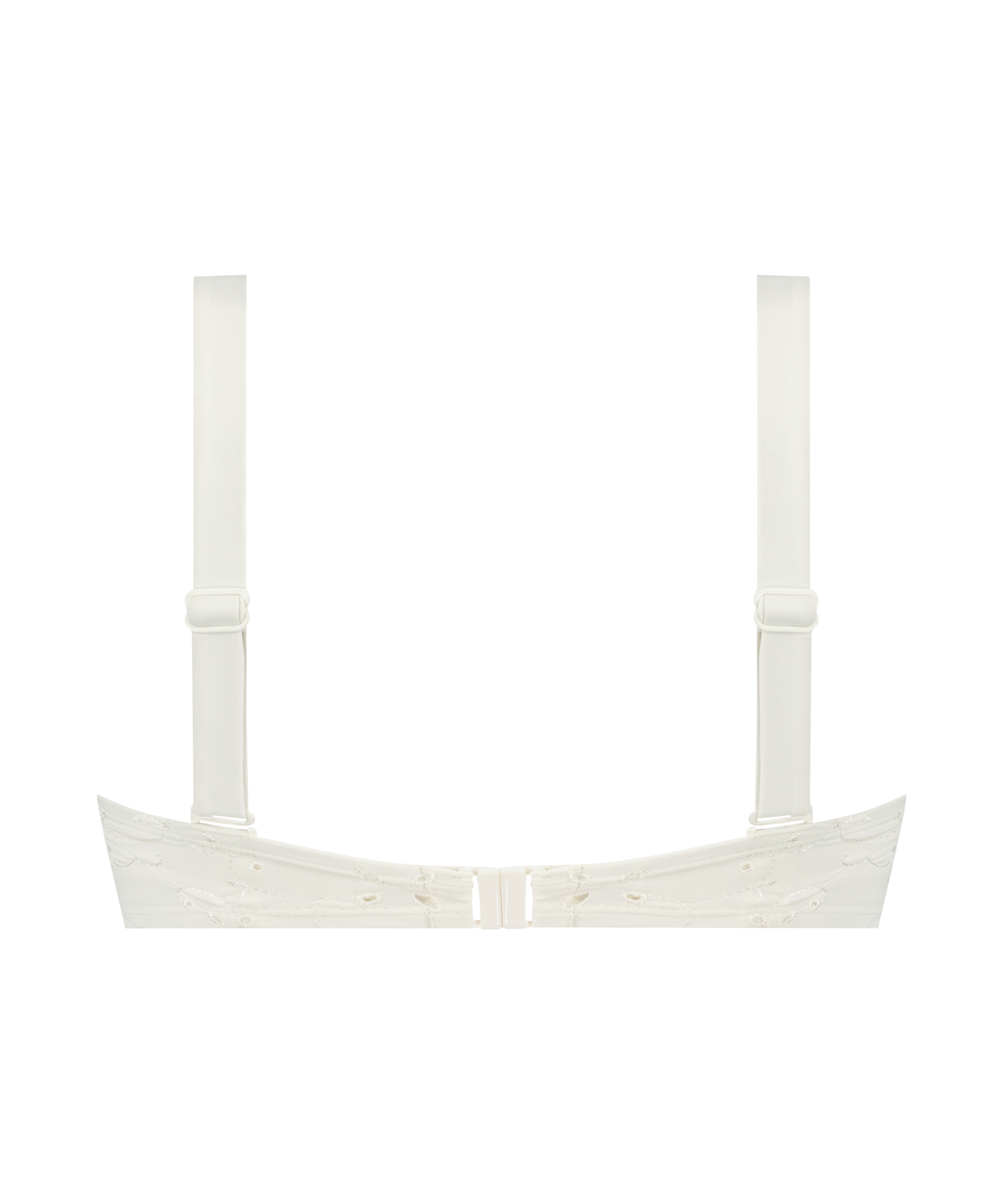 Haut de bikini bandeau préformé Broderie, Blanc, main