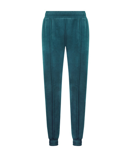 Pantalon Jogging Velours Pintuck, Bleu