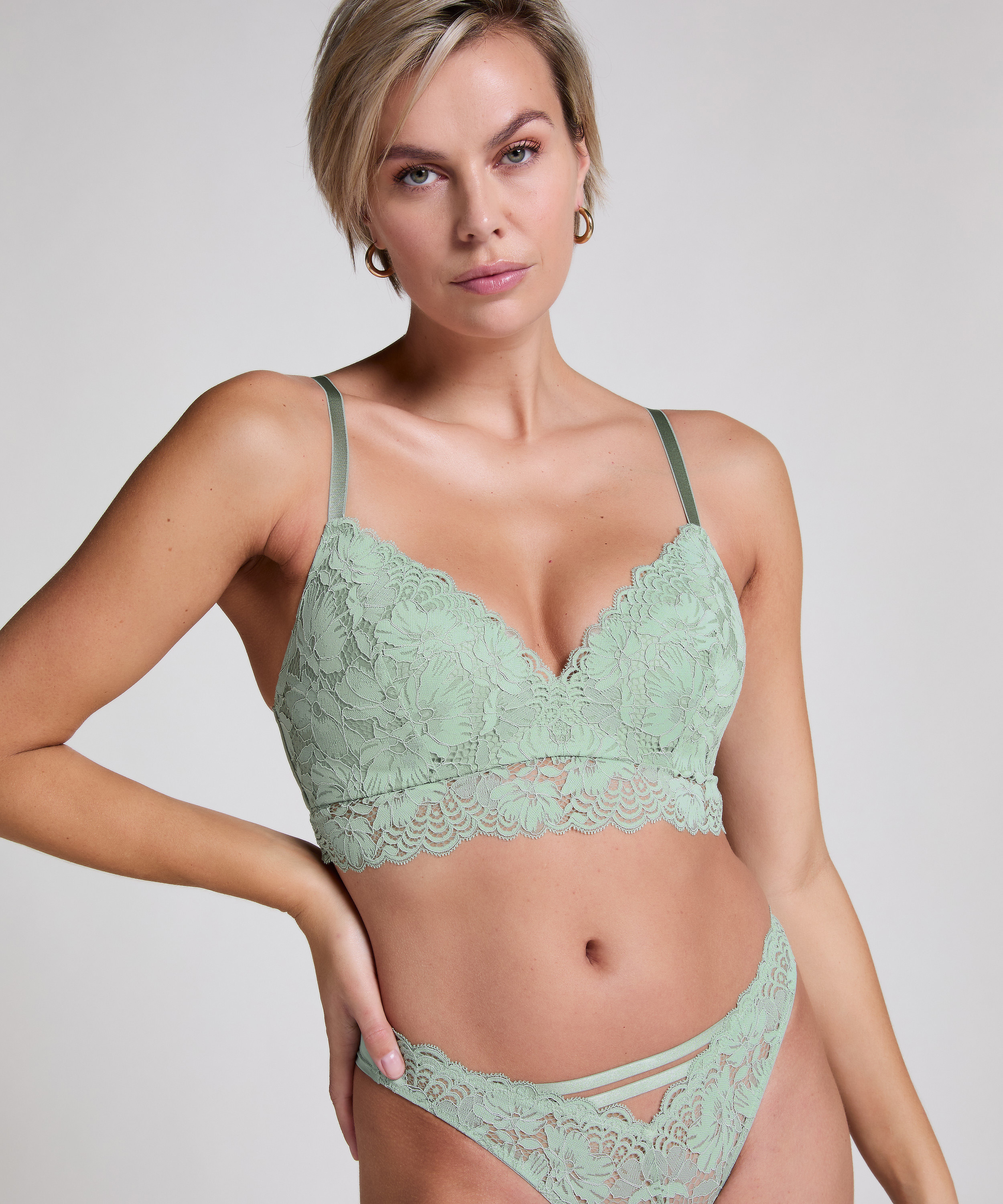 Soutien-gorge sans armatures préformé Andrea, Vert, main