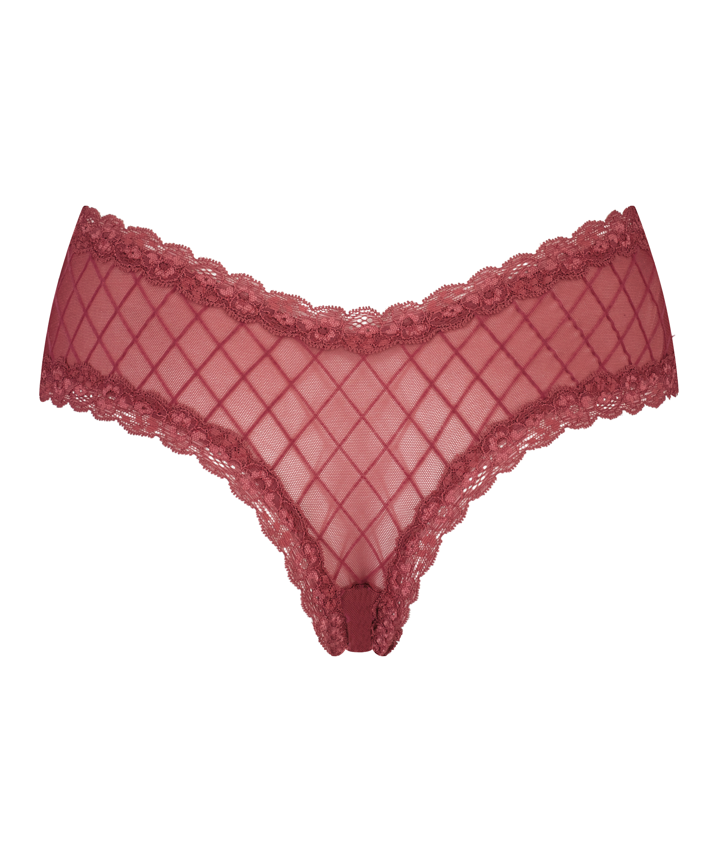 Slip brésilien V-shape mesh, Rouge, main