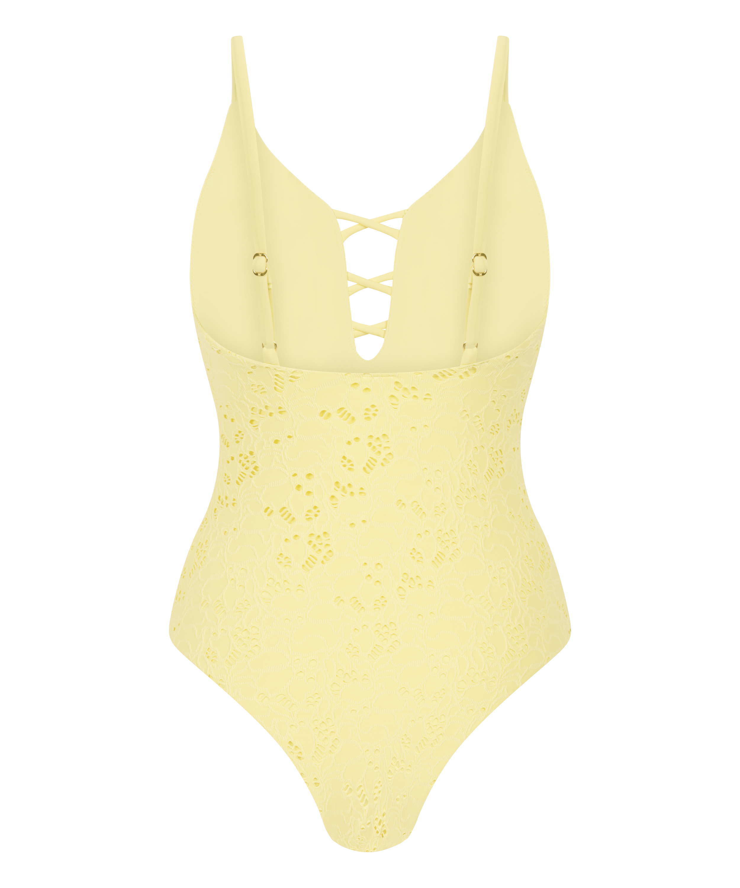 Maillot de bain en crochet, Jaune, main