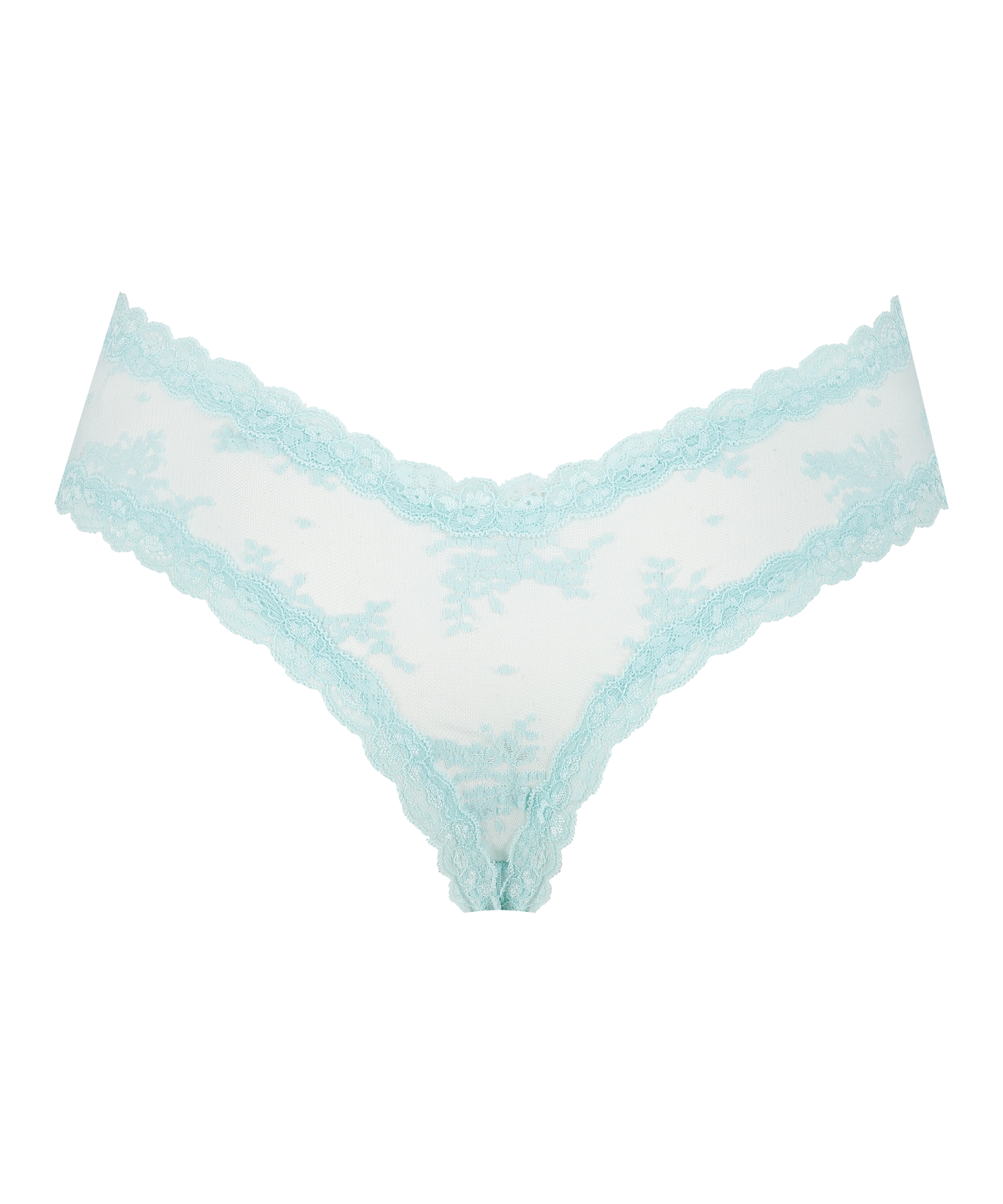 Slip brésilien V-shape mesh, Bleu, main