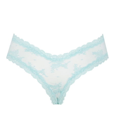 Slip brésilien V-shape mesh, Bleu