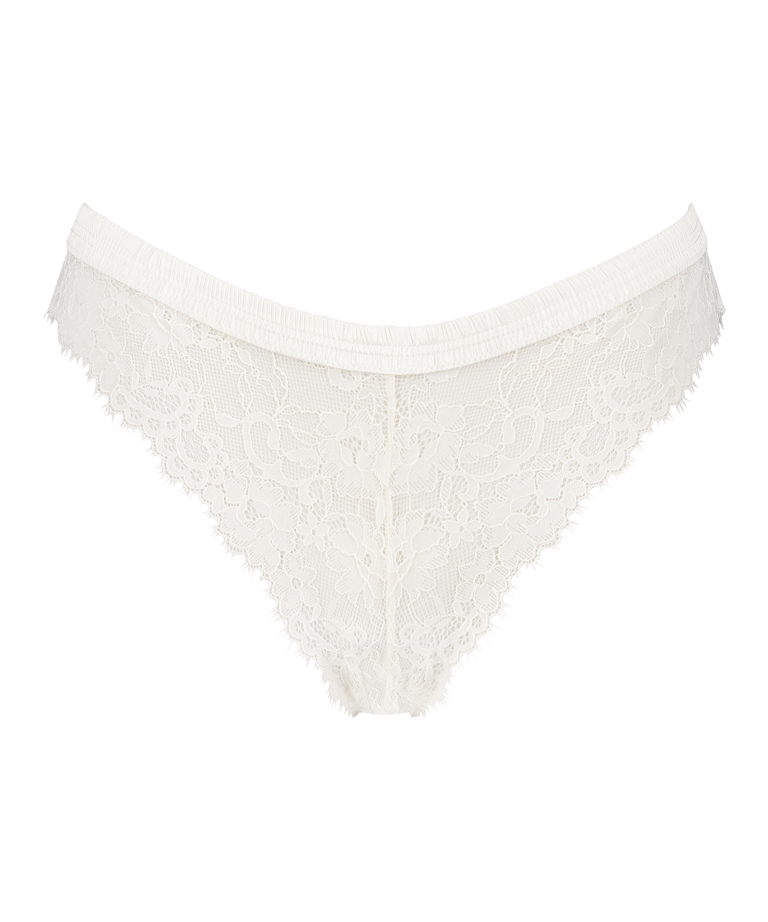 Slip brésilien échancré Yvo, Blanc, main