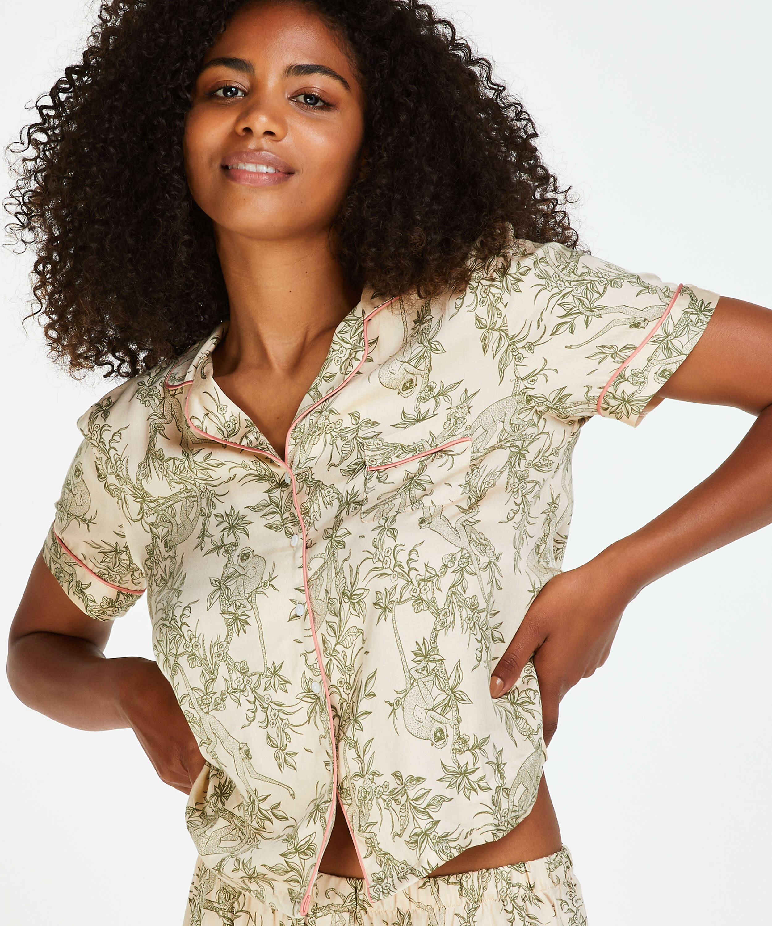 Pyjamas tiss&eacute;s, Beige, main