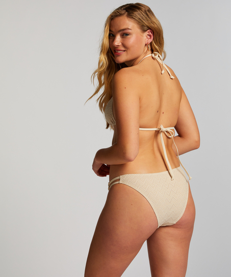 Crochet triangle Bikini Top, Blanc