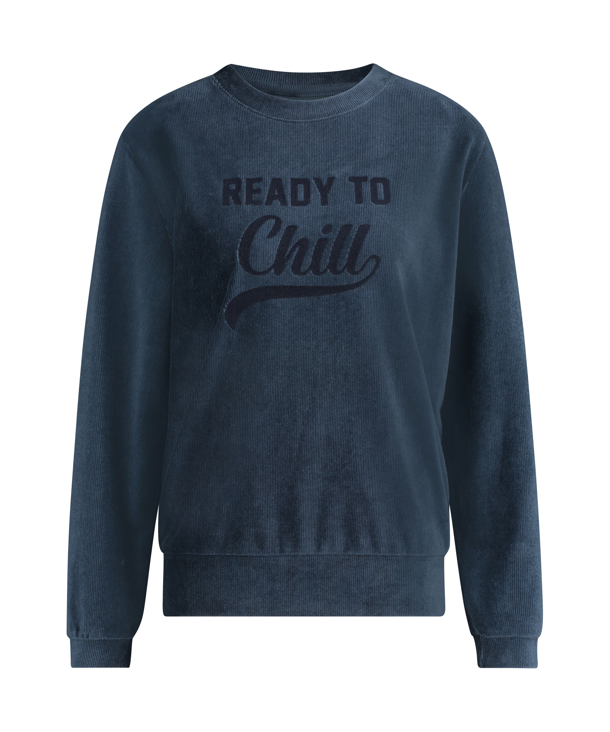 Top velours manches longues, Bleu