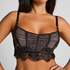 Soutien-gorge à armatures non-préformé longline Cynthia, Noir