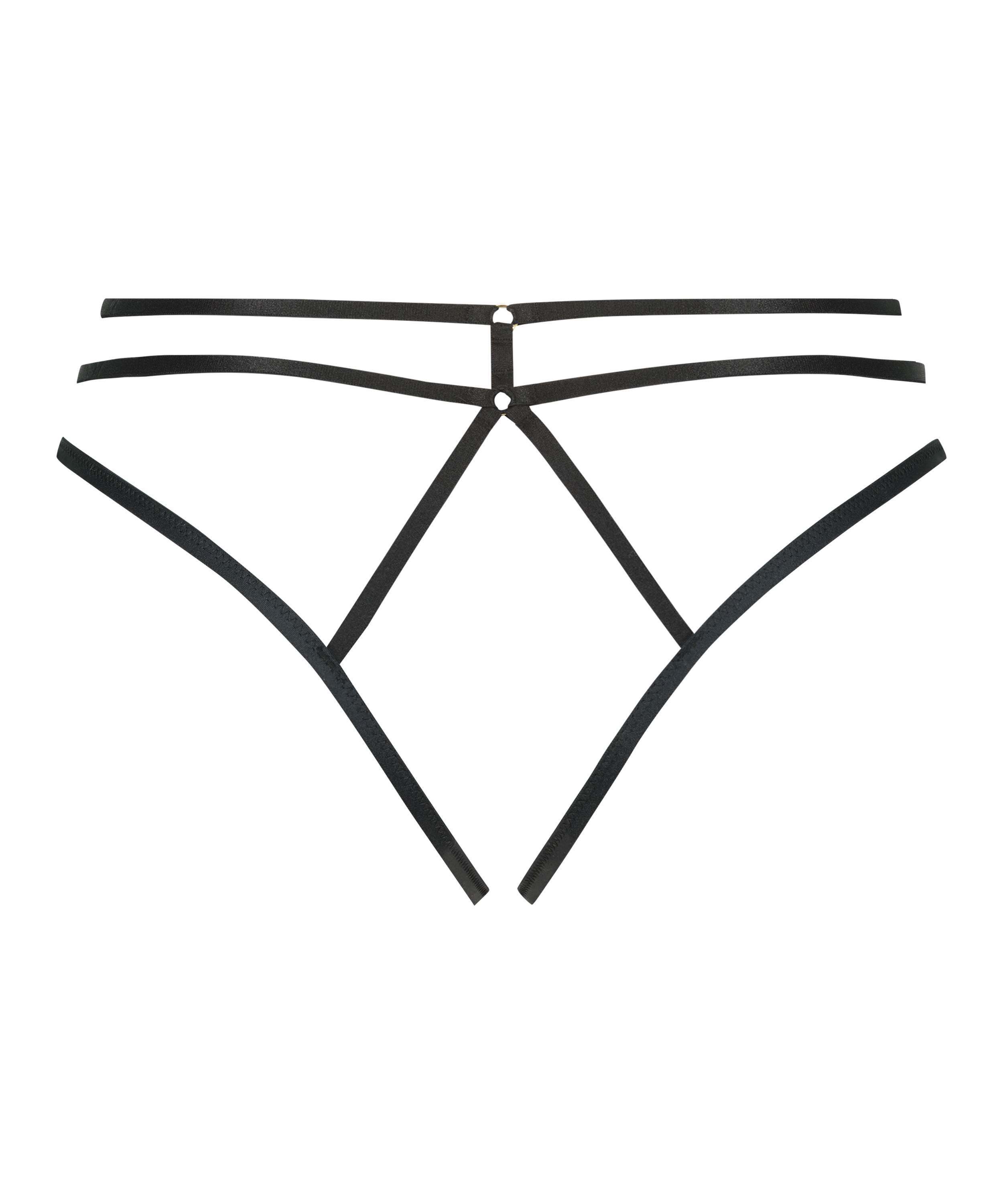 Slip à entrejambe ouvert Effie, Noir, main