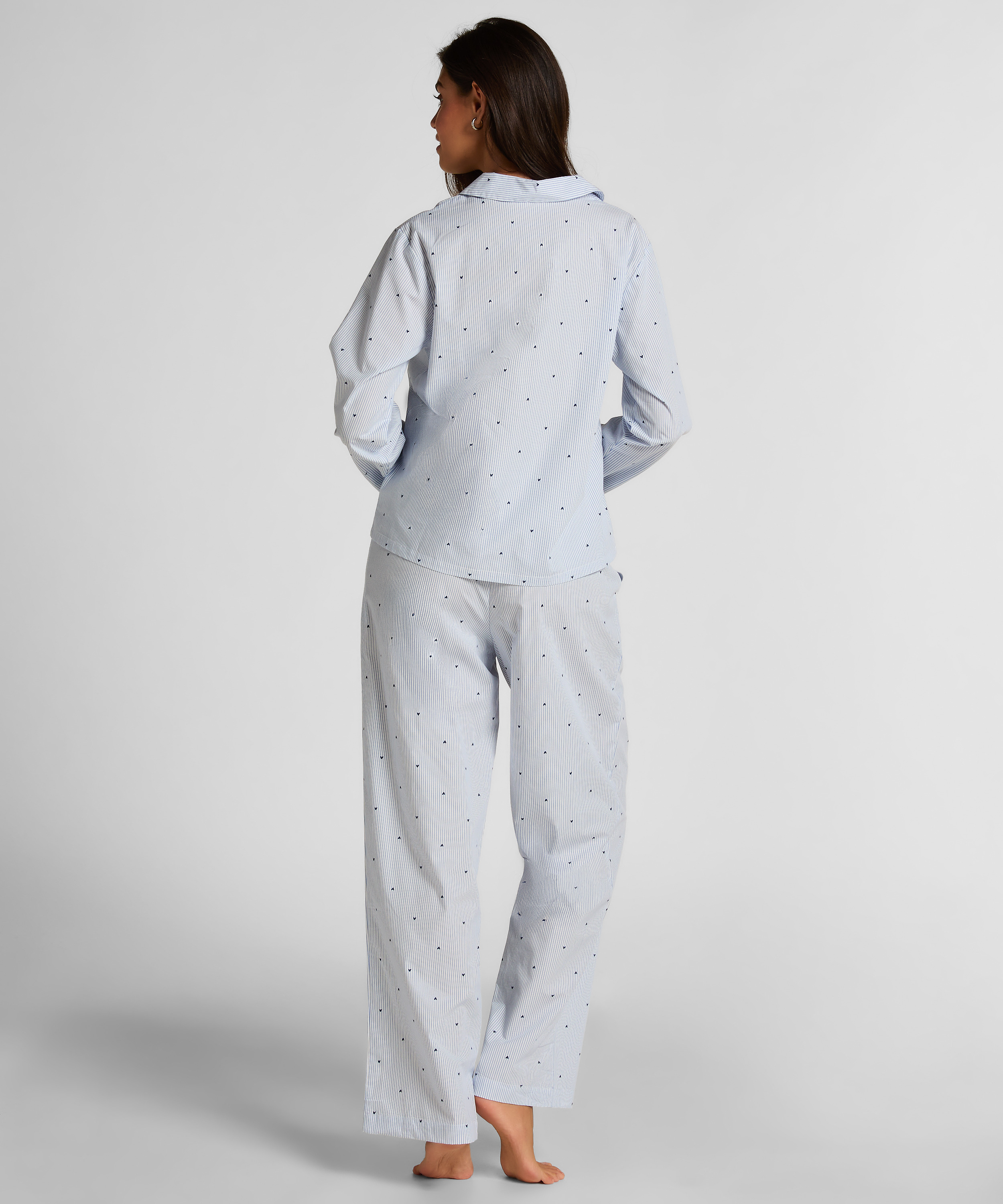 Pantalon Cotton Stripe Heart, Bleu, main