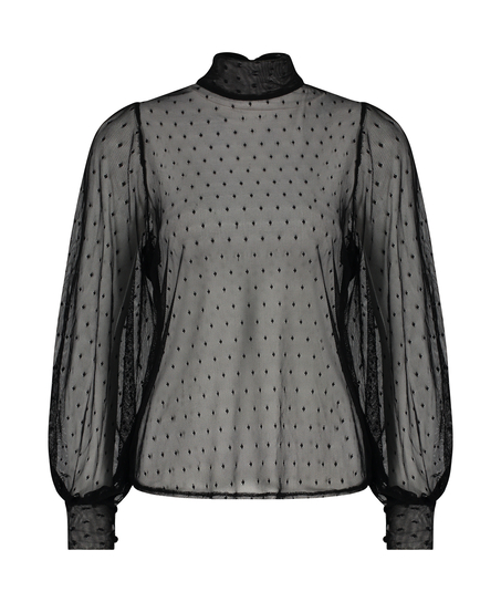 Top en dentelle, Noir