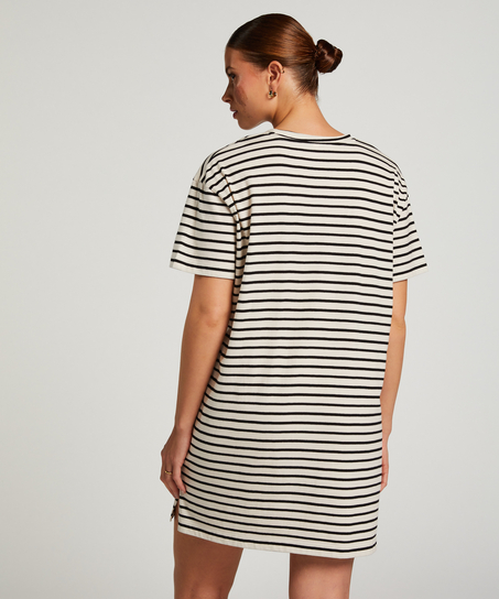 Chemise de nuit col rond, Noir