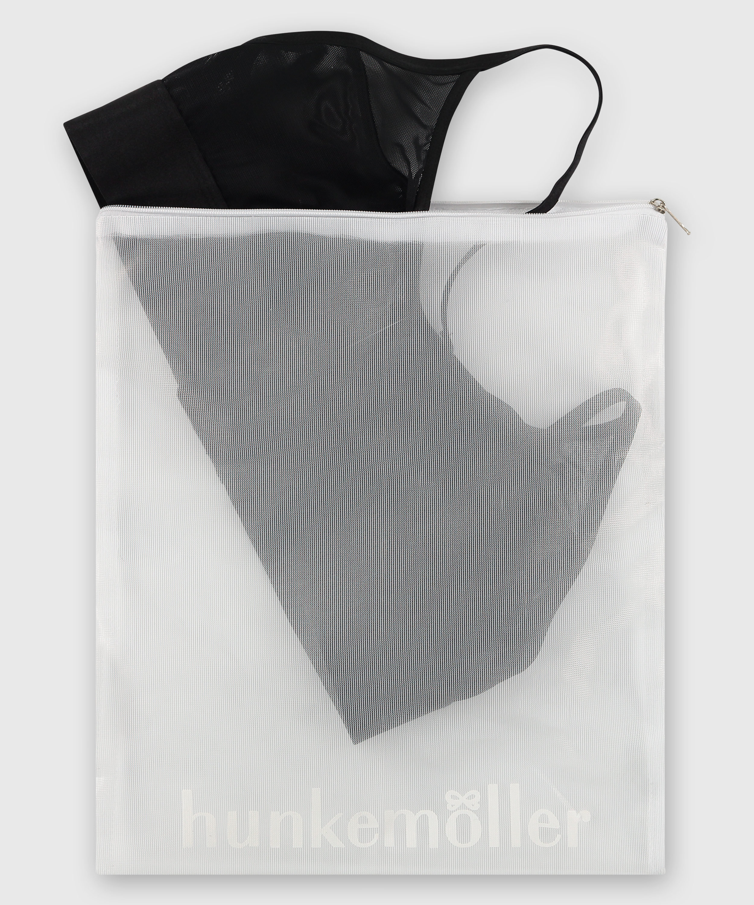 Filet lingerie fermeture éclair, Blanc, main